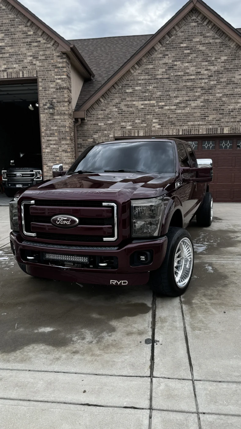 Deep red Ford truck featured in Power Pro Studios’ coating gallery